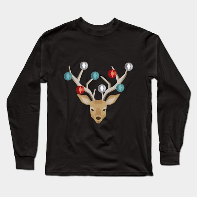 Cute Christas raindeer Spheres Long Sleeve T-Shirt by Vendaval